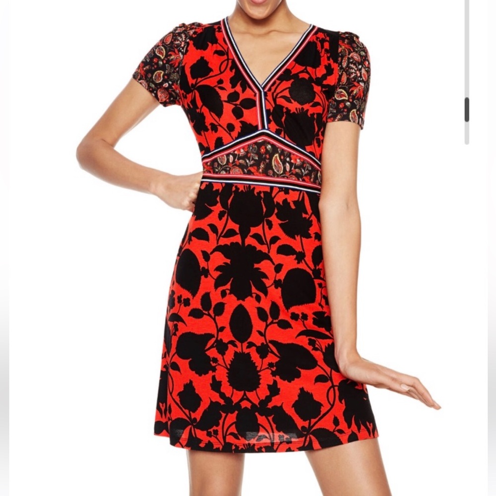 Desiqual Celestino Red Mixed Media Dress